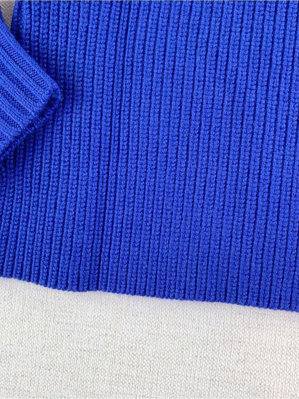 J crew women's S Fitted-waist crewneck sweater in ribbed merino wool long sleeve